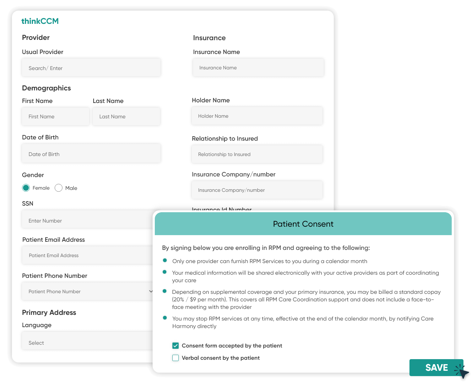 Informative billing dashboard to view the total chronic care management revenue generated from all the patients for particular CCM CPT code.