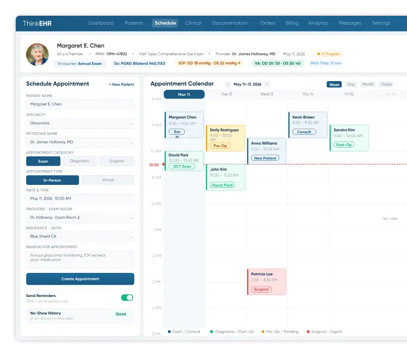 Custom Primary care EHR software with patient intake form pop-up