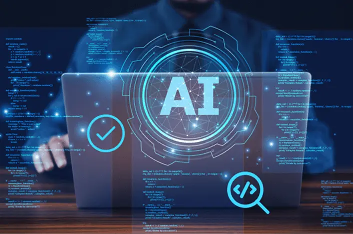 An interface showing scalable AI solutions with infrastructure that are capable of integrating new technologies like machine learning, automation, and deep leaning AI