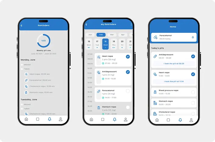 A custom healthcare app developed to fit the needs of a healthcare organization with appointment reminders and a user-friendly interface