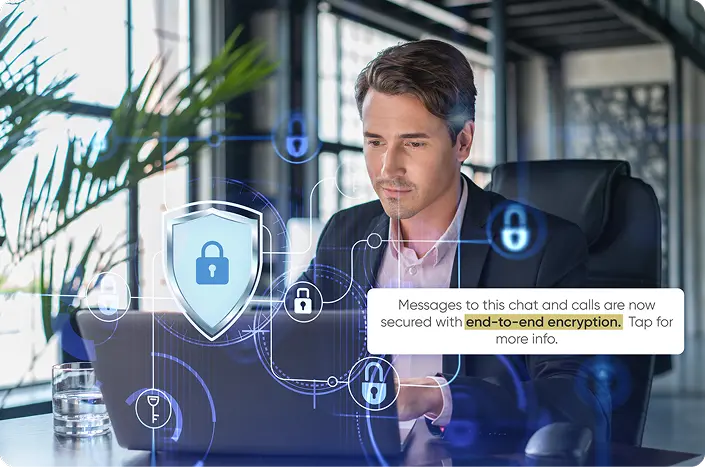 A healthcare professional accesses patient data through secure and compliant healthcare software with data encryption and other robust security measures