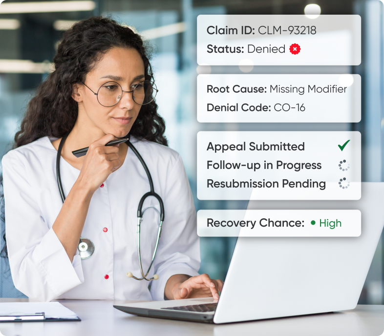 Patient portal in custom EHR software with laboratory window and ordering patient report pop-up