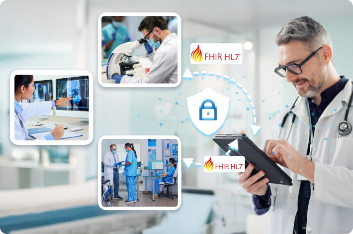 Custom EHR dashboard of providers and mHealth EHR app interface