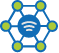 Icon representing connected devices & IoT engineering with interconnected devices and network symbols.