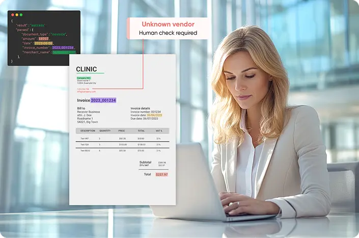 A healthcare provider using AI tools to identify unknown documents and forms and process them in a secure way