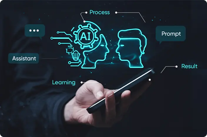 AI agent with natural language understanding features working with simple descriptive prompts to answer query