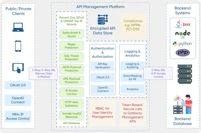 Visualization of how APIs work and how the healthcare system is kept secure from cyberthreats with several security measures