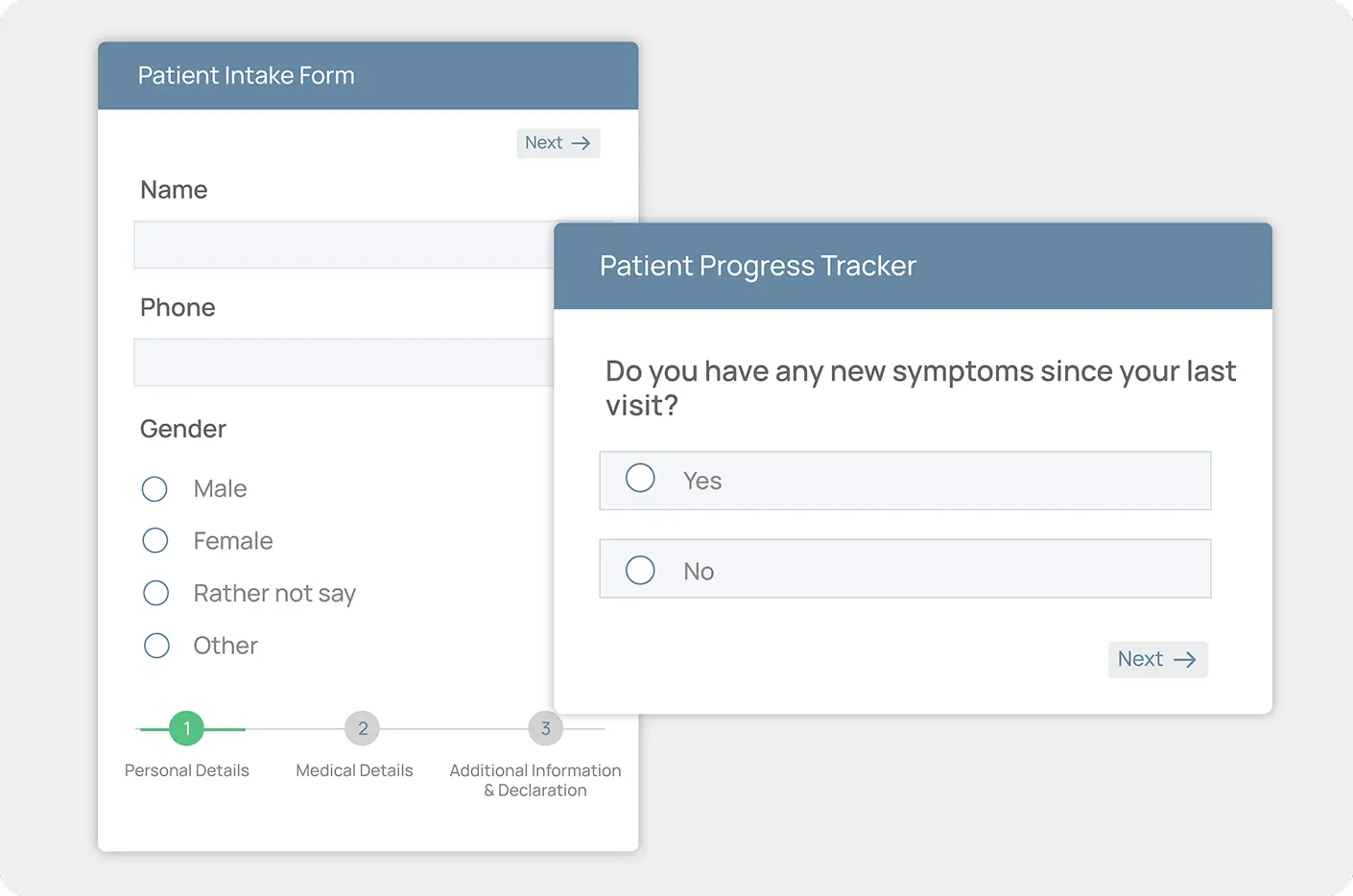 service-specific intake forms & templates