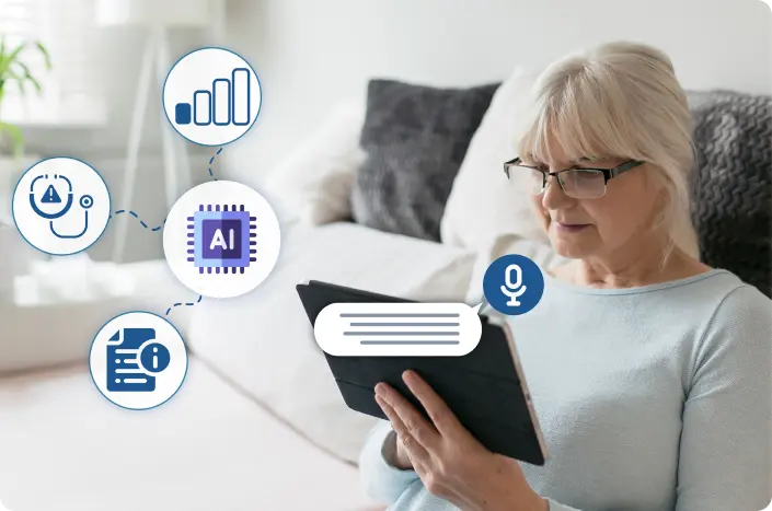 A healthcare professional accesses patient data through secure and compliant healthcare software with data encryption and other robust security measures