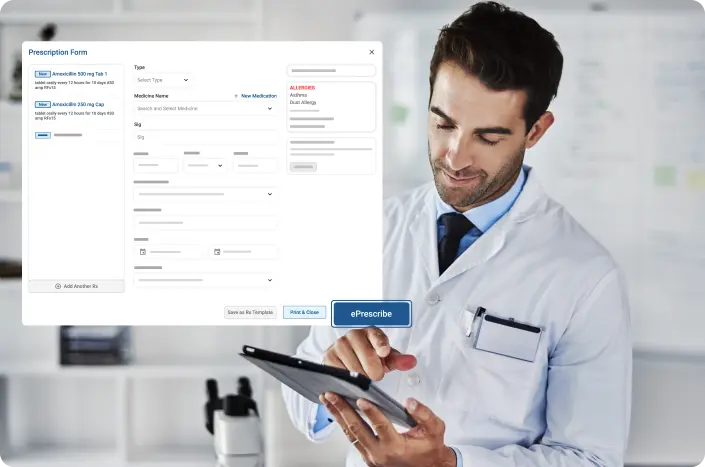 A healthcare provider issuing ePrescriptions to patients online and sending them directly to the pharmacies