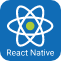 Icon representing ReactNative developer with ReactNative logo.