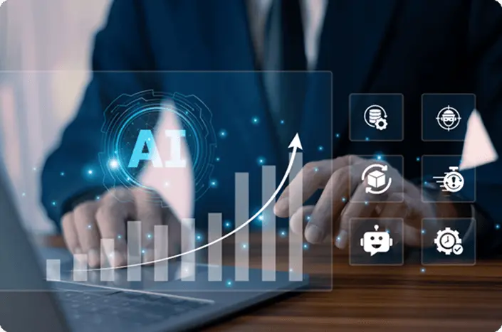 A screen displaying the real-time AI decison-making and threat detection with its ability to engage with real-time converations with team as well as clients