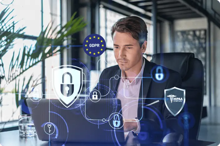 A professinal using AI agent with robust security, compliance, and ethics features to protect their data and clients information