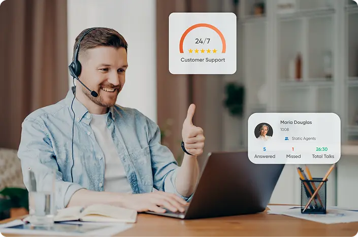 A helpdesk support team member solving queries of patients and providers continuously and quickly