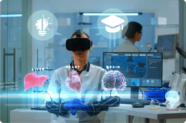 A healthcare professional accesses patient data through secure and compliant healthcare software with data encryption and other robust security measures