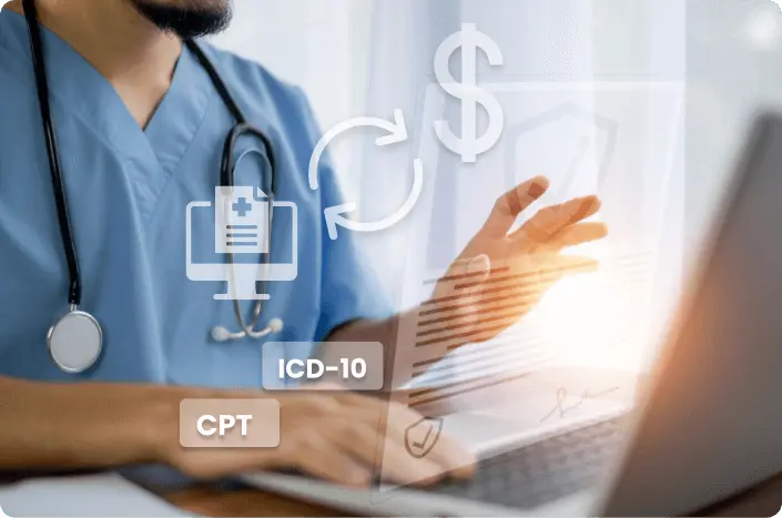 A healthcare professional accesses patient data through secure and compliant healthcare software with data encryption and other robust security measures