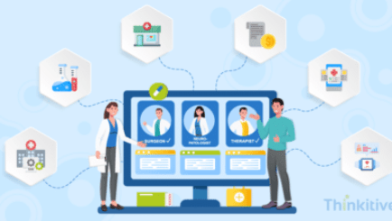 Illustration of EHR integration connecting healthcare systems into a unified patient data platform.