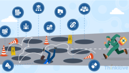 EHR integration challenges illustrated with disconnected systems, obstacles, and healthcare workflow gaps.