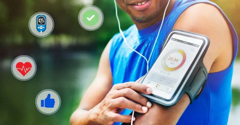 Complete application for lifestyle change, habit building and diabetes control with Continuous Glucose Monitoring (CGM) card Image