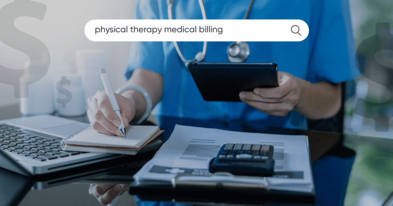 physical therapy : medical billing card image