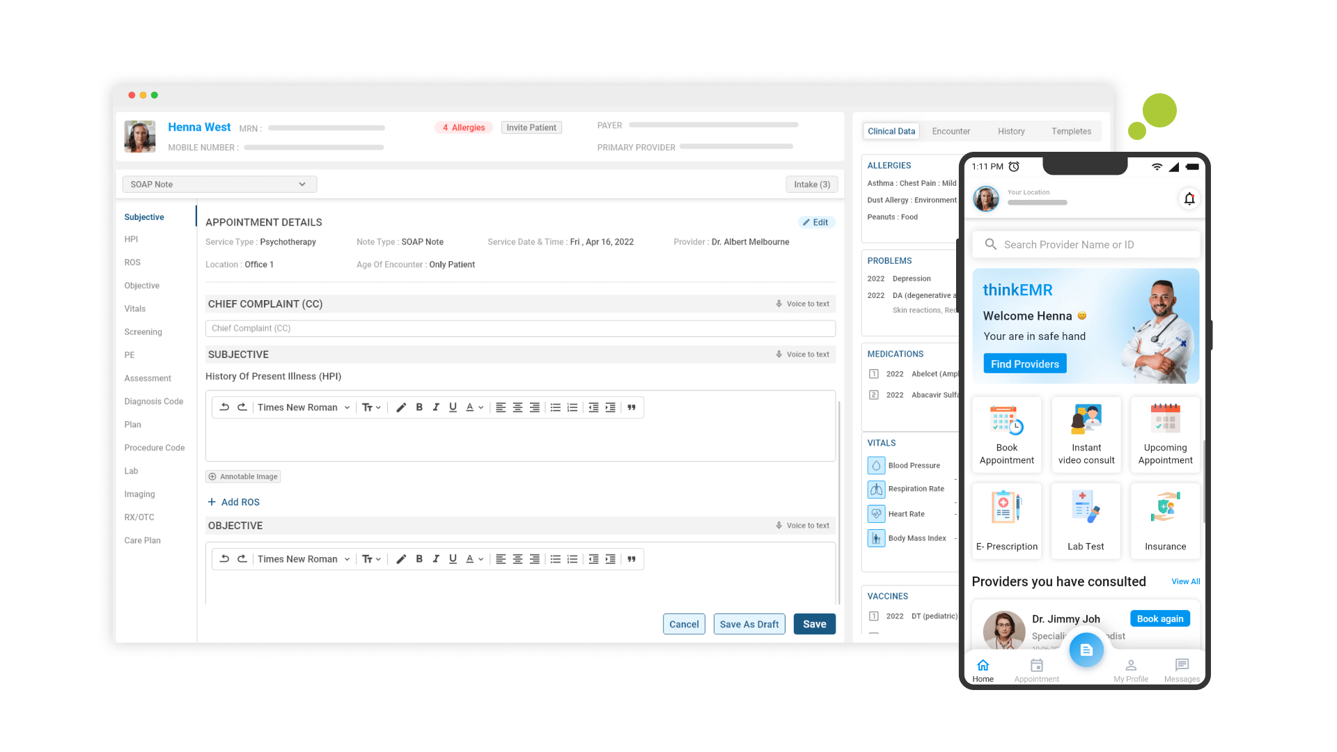 image showing typical workflow of dermatology emr software