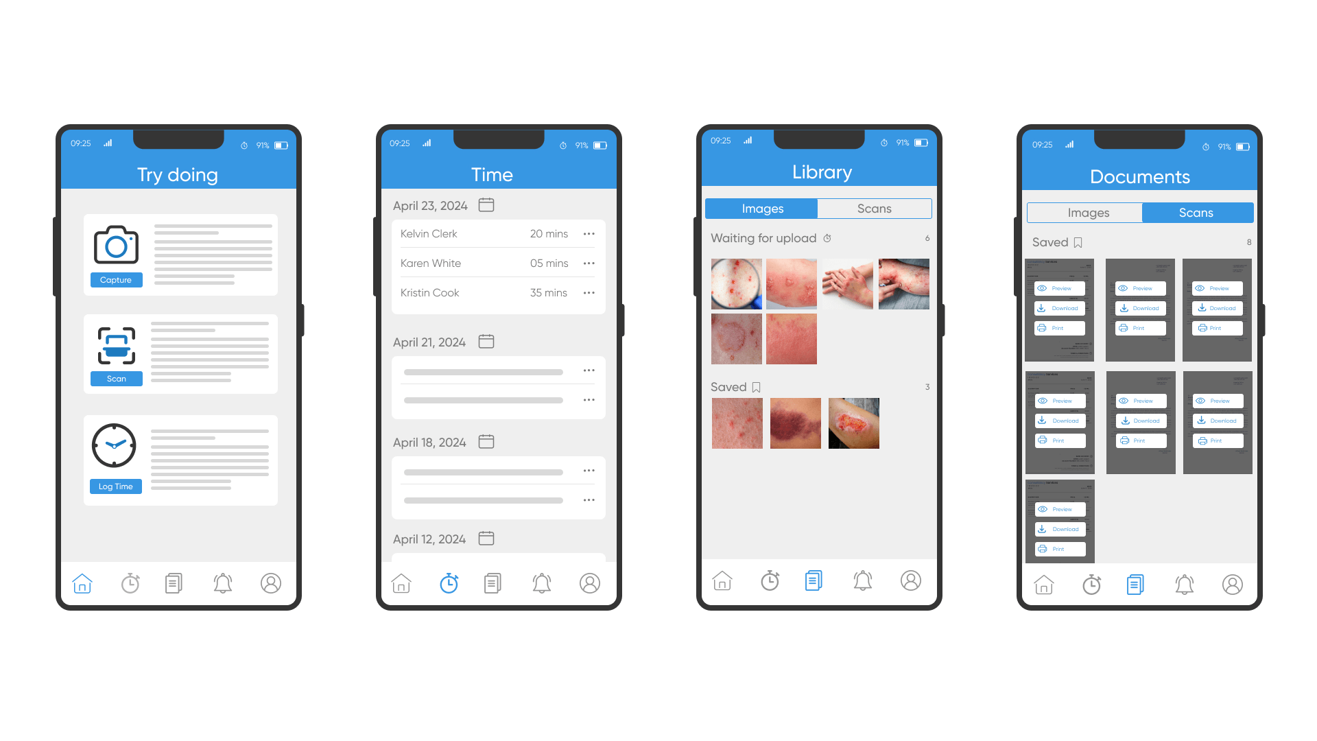 image showing typical workflow of dermatology emr software