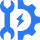 Wrench and gear icon representing healthcare security maintenance and fixing security issues.