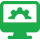 Computer monitor icon representing disconnected healthcare systems and lack of interoperability