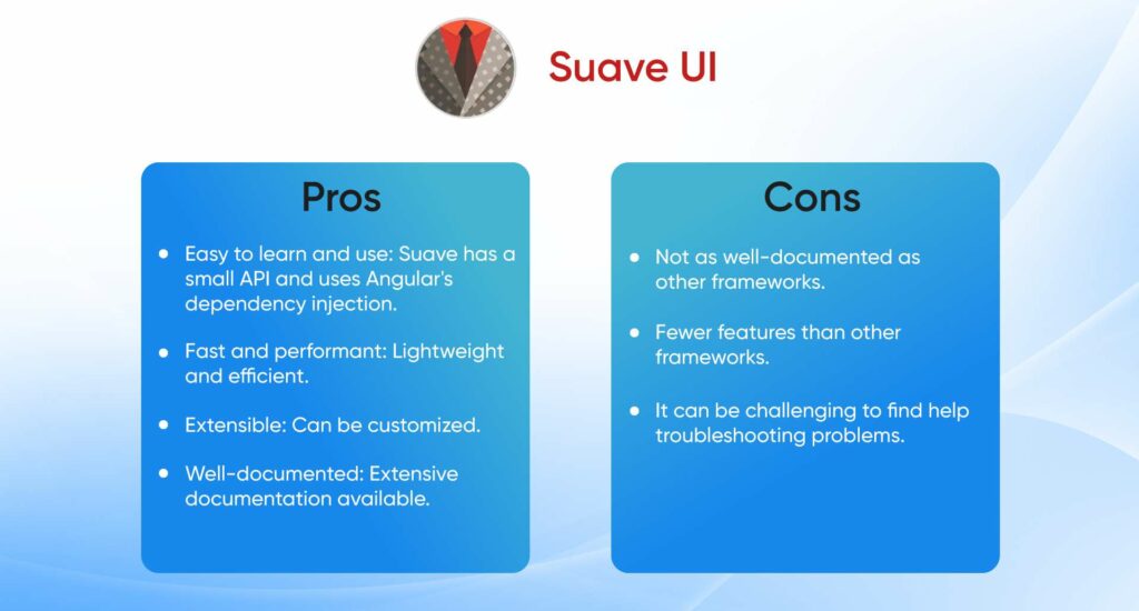 suave-UI-1024x550 10 Best Angular Frameworks and Libraries to Use For Web Development In 2023